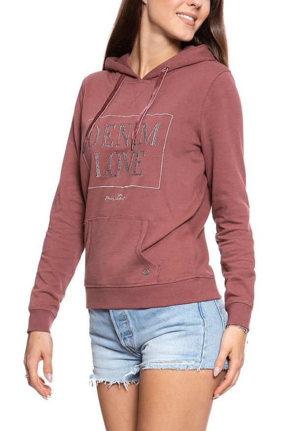 Mustang - BLUZA MUSTANG Bella H Structure WILD GINGER 1008434 7176. Typ kołnierza: kaptur