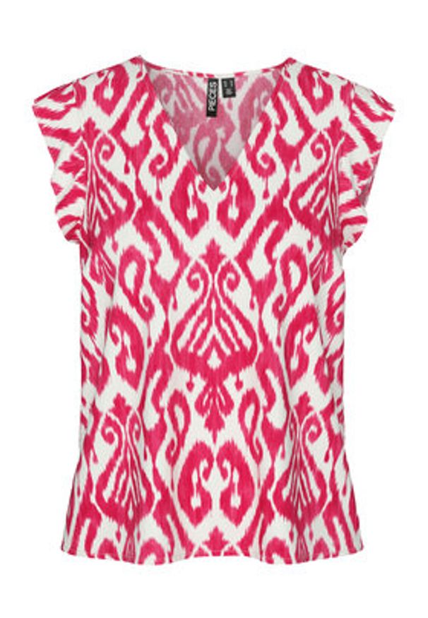 Pieces Bluzka Nya 17147804 Różowy Regular Fit. Kolor: różowy. Materiał: wiskoza