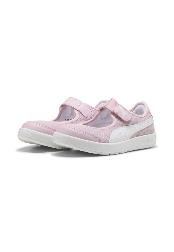Puma - Dziecięce sneakersy Courtflex v3 Lina V PUMA. Kolor: biały, różowy, wielokolorowy
