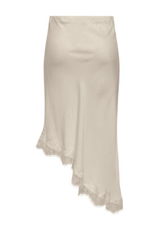 only - ONLY Spódnica midi Faraya 15380116 Kremowy Slim Fit. Kolor: kremowy. Materiał: syntetyk