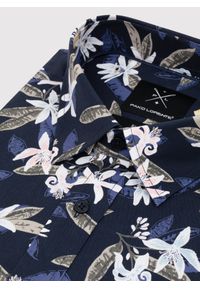 Pako Lorente - PAKO LORENTE – Granatowa koszula męska w kwiaty. Kolor: niebieski. Materiał: bawełna, elastan. Długość rękawa: długi rękaw. Długość: długie. Wzór: kwiaty #5