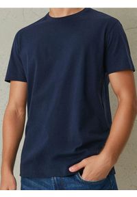 Sinsay - Koszulka - granatowy. Kolor: niebieski. Materiał: bawełna