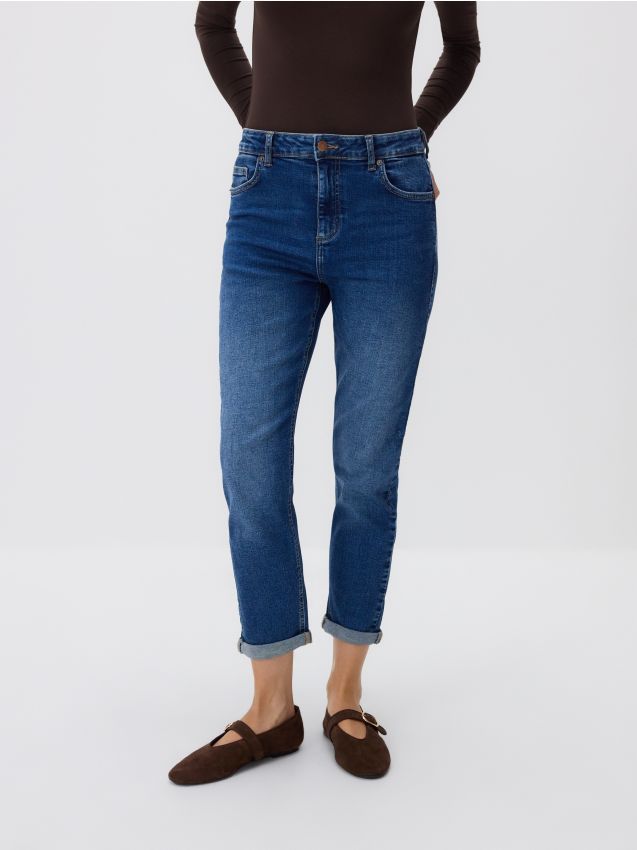 Niebieskie jeansy slim Reserved 441BT-59J Jeansy damskie slim
