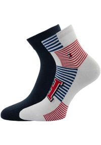 ZEAGLE - Skarpetki męskie Tommy Hilfiger 39-42 - Bawełniana mieszanka. Kolor: czerwony, niebieski, wielokolorowy. Materiał: bawełna #1