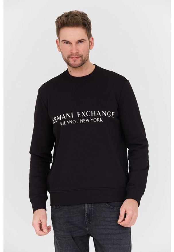 Armani Exchange - ARMANI EXCHANGE Czarna bluza. Kolor: czarny