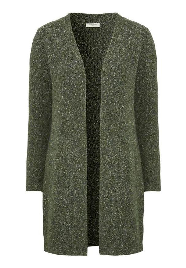 Freequent Sweter Leona khaki melanż female zielony S (38). Kolor: zielony. Materiał: dzianina. Długość rękawa: długi rękaw. Długość: długie. Wzór: melanż