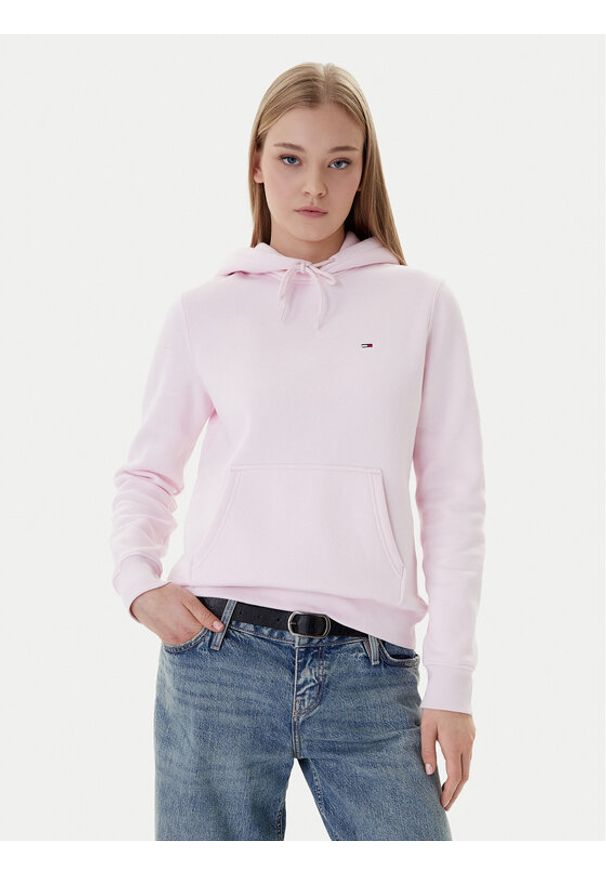 Tommy Jeans Bluza Flag DW0DW19958 Różowy Regular Fit. Kolor: różowy. Materiał: bawełna