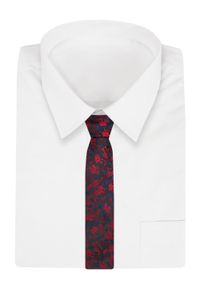 Męski Krawat - Angelo di Monti - Czerwień, Motyw Kwiatowy. Kolor: czerwony. Materiał: tkanina. Wzór: kwiaty. Styl: wizytowy, elegancki