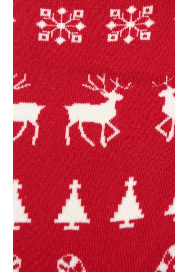Świąteczne Skarpetki - Alties - Czerwone w Norweski Wzór. Kolor: czerwony. Materiał: poliester, bawełna, elastan