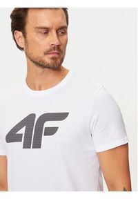 4f - 4F T-Shirt 4FWMM00TTSHM1844 Biały Regular Fit. Kolor: biały. Materiał: bawełna #5