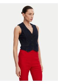 Fracomina Kamizelka FR25SJ5024D46093 Granatowy Slim Fit. Kolor: niebieski. Materiał: bawełna #1