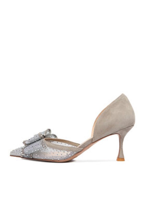 Eva Minge Szpilki EO-AVA-78096-202 Szary. Kolor: szary. Materiał: zamsz, skóra. Obcas: na szpilce