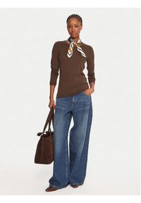 Weekend Max Mara Bluzka Multie 2525946012 Brązowy Slim Fit. Kolor: brązowy. Materiał: wiskoza #4