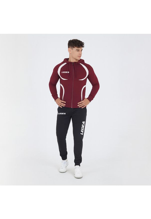 LEGEA - Komplet sportowy TUNISIA BOGOTA rozmiar dziecięcy. Okazja: na uczelnię. Kolor: czerwony. Materiał: dresówka. Wzór: haft. Styl: sportowy