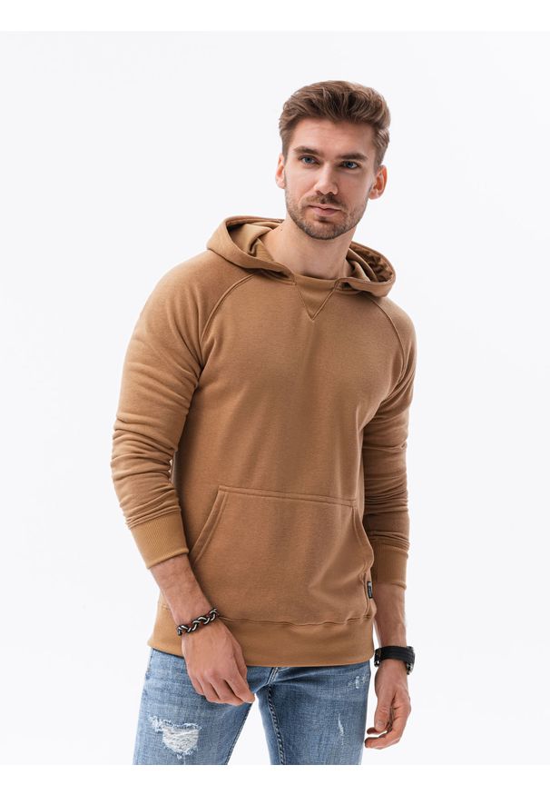 Brązowa bluza Ombre Clothing z kapturem