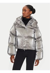 Elisabetta Franchi Kurtka zimowa PI-77D-46E2-V570 Srebrny Regular Fit. Kolor: srebrny. Materiał: syntetyk. Sezon: zima #1