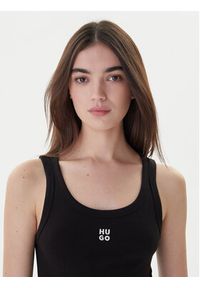 Hugo Top Datamia 50514489 Czarny Slim Fit. Kolor: czarny. Materiał: bawełna #3