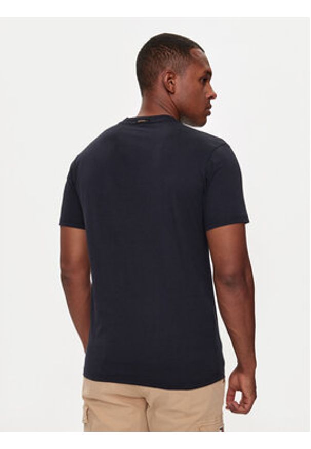 Napapijri T-Shirt S-Bollo NP0A4I3C Granatowy Regular Fit. Kolor: niebieski. Materiał: bawełna