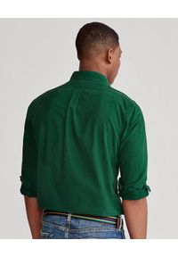 Ralph Lauren - RALPH LAUREN - Zielona koszula Oxford Classic Fit. Okazja: na co dzień. Typ kołnierza: polo. Kolor: zielony. Materiał: jeans, bawełna. Wzór: haft. Styl: casual #5