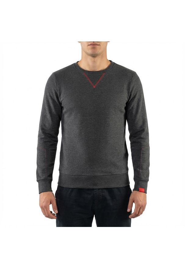 LEGEA - bluza z bawełny damska NEBI ciemnoszara. Kolor: szary, wielokolorowy, pomarańczowy. Materiał: bawełna. Długość rękawa: długi rękaw. Długość: długie. Sport: fitness