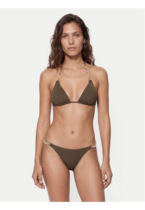 Guess Góra od bikini E6GJ00 KF412 Brązowy. Kolor: brązowy. Materiał: syntetyk