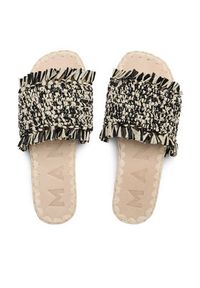 Manebi Klapki Fringed Knots Raffia Leather Sandals V 3.4 Y0 Czarny. Kolor: czarny #2