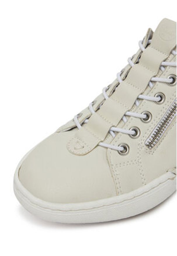 Rieker Sneakersy L7250-80 Écru. Materiał: skóra, syntetyk