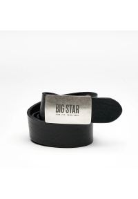 Big Star Accessories - Czarny Pasek Męski Big Star Ozdobna Klamra. Kolor: czarny. Materiał: skóra. Styl: elegancki
