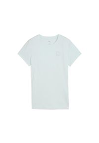Puma - Damska koszulka ESS ELEVATED PUMA Peaceful Blue. Kolor: niebieski. Wzór: aplikacja, haft