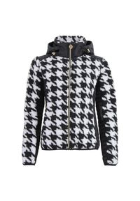 PEAK MOUNTAIN - Kaptur polar z zippem, dwumateriałowy, z naszywką na piersi dla kobiet Peak Moun. Typ kołnierza: kaptur. Kolor: czarny. Materiał: polar. Wzór: aplikacja #1