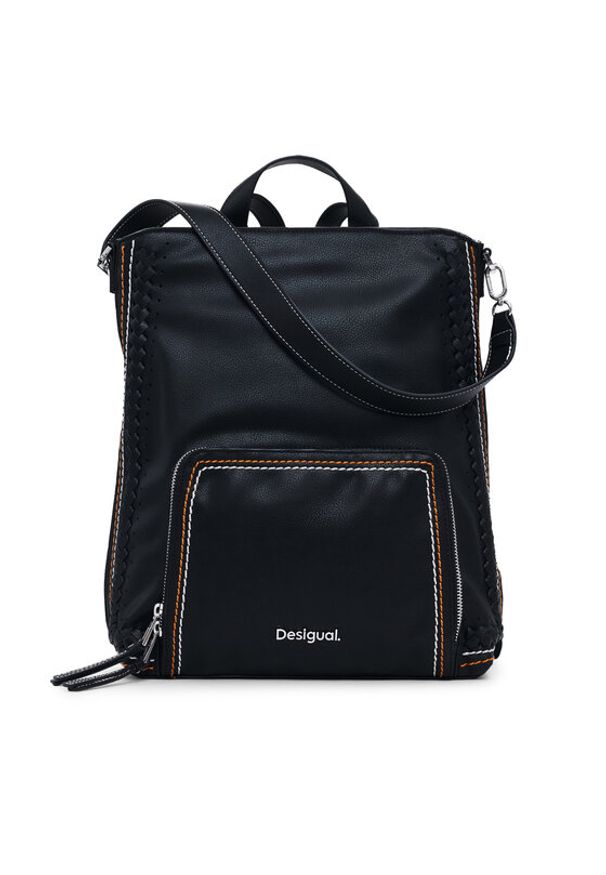 Desigual Plecak Trama Pretoria 25SAKP21 Czarny. Kolor: czarny. Materiał: skóra