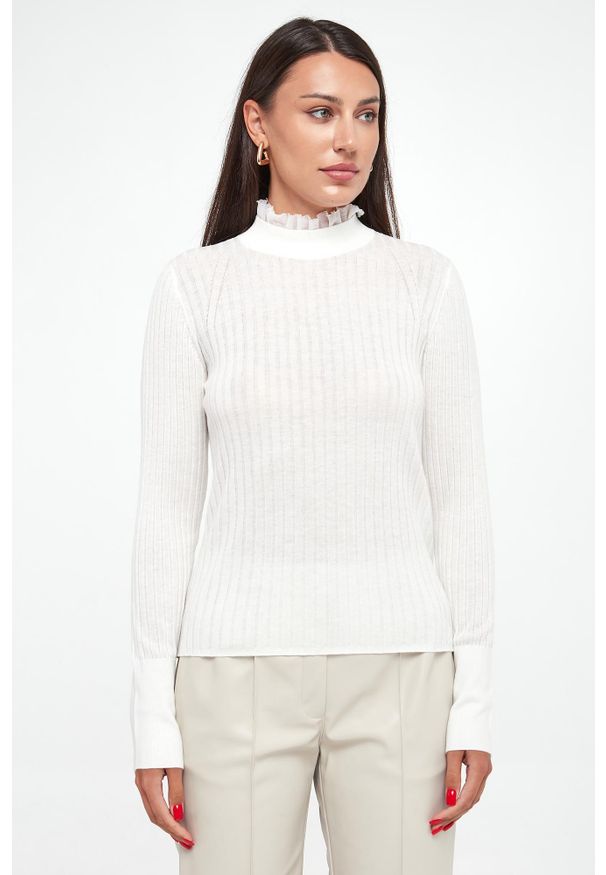Twinset Milano - Sweter damski z falbaną TWINSET