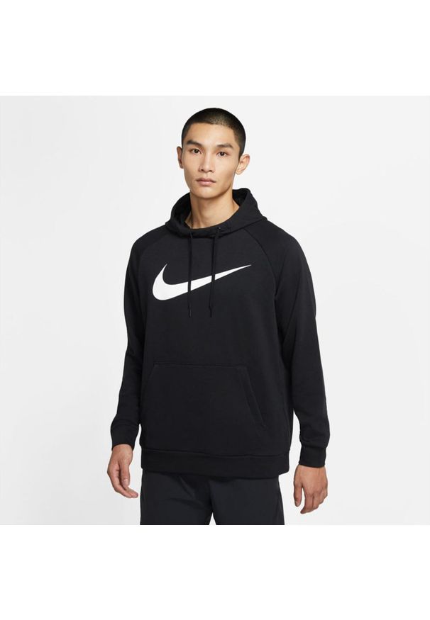 Bluza sportowa męska Nike Drifit. Typ kołnierza: kaptur. Kolor: czarny. Styl: sportowy. Sport: piłka nożna