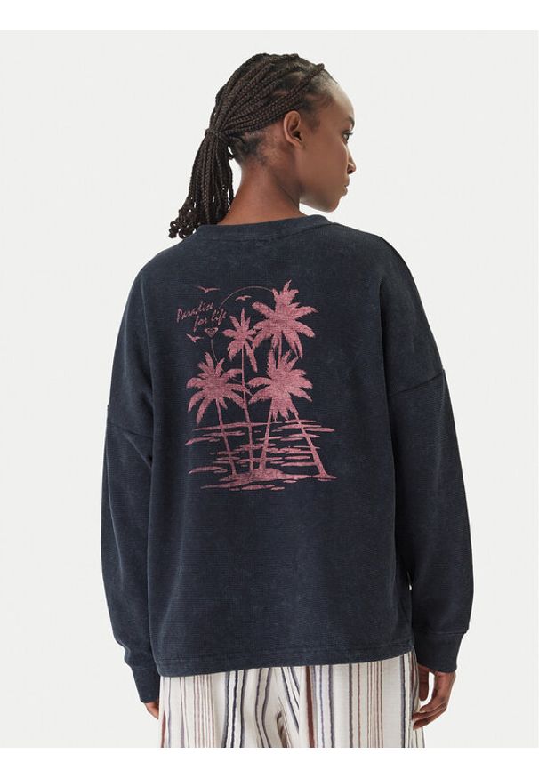 Roxy Bluzka Eastside Midweight ERJKT04381 Czarny Boxy Fit. Kolor: czarny. Materiał: bawełna, syntetyk