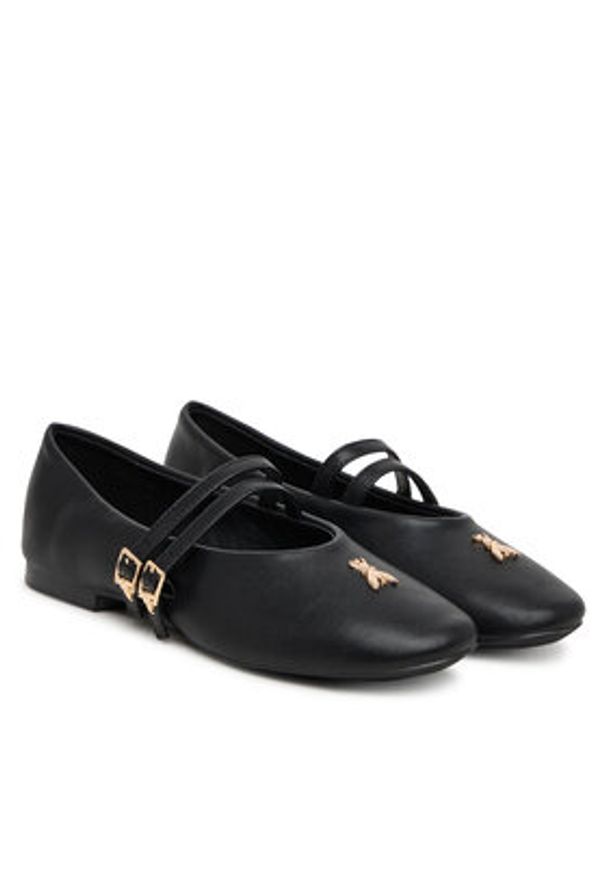 Patrizia Pepe Baleriny PPJ927.31 Czarny. Kolor: czarny. Materiał: skóra