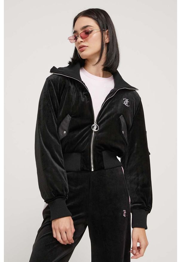Juicy Couture kurtka damska kolor czarny przejściowa. Kolor: czarny