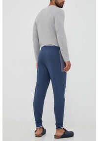 BOSS spodnie dresowe kolor niebieski z aplikacją. Kolor: niebieski. Materiał: dresówka. Wzór: aplikacja #3