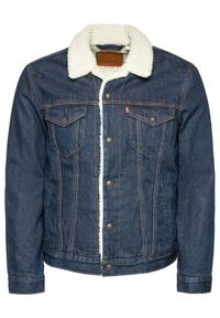 Levi's® Kurtka jeansowa Type III Sherpa 16365-0084 Granatowy Regular Fit. Kolor: niebieski. Materiał: jeans, bawełna #4