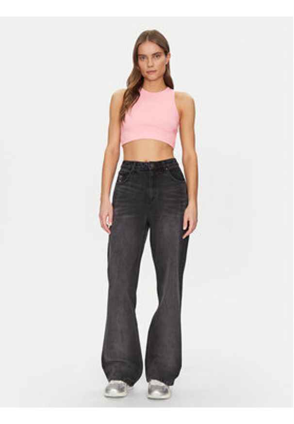 Karl Kani Top 61310125 Różowy Cropped Fit. Kolor: różowy. Materiał: bawełna