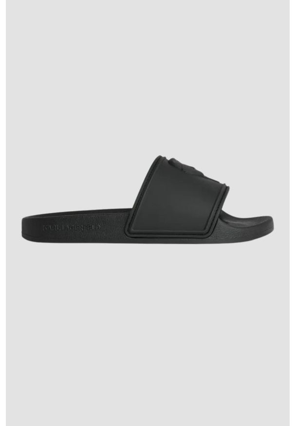 Karl Lagerfeld - KARL LAGERFELD Czarne męskie klapki KONDO Karl NFT Relief. Kolor: czarny