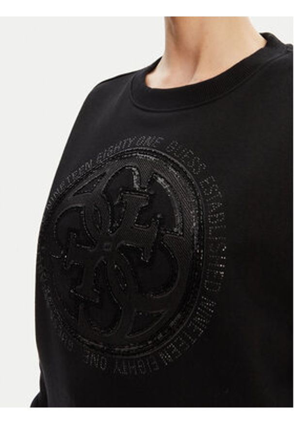 Guess Bluza W5YQ07 KB681 Czarny Regular Fit. Kolor: czarny. Materiał: bawełna