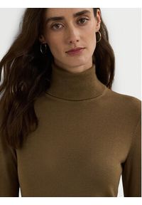 Lauren Ralph Lauren - LAUREN RALPH LAUREN Golf 200940470005 Brązowy Slim Fit. Typ kołnierza: golf. Kolor: brązowy. Materiał: jedwab #2