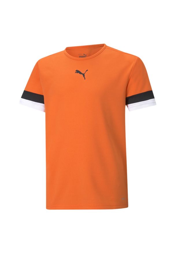 Koszulka piłkarska dla dzieci Puma teamRISE Jersey Jr. Kolor: pomarańczowy. Materiał: poliester. Sport: piłka nożna