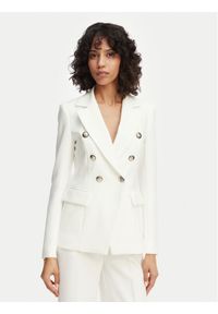 Maryley Marynarka 26EB139/43VA Kremowy Regular Fit. Kolor: kremowy. Materiał: syntetyk #1