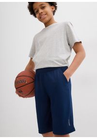 bonprix - Szorty sportowe Regular Fit. Kolor: niebieski. Wzór: nadruk. Styl: sportowy #3