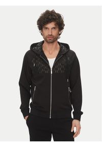 Karl Lagerfeld - KARL LAGERFELD Bluza 705022 552901 Czarny Regular Fit. Typ kołnierza: dekolt w karo. Kolor: czarny. Materiał: syntetyk