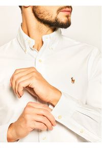 Polo Ralph Lauren Koszula Core Replen 710549084 Biały Slim Fit. Typ kołnierza: polo. Kolor: biały. Materiał: bawełna #3