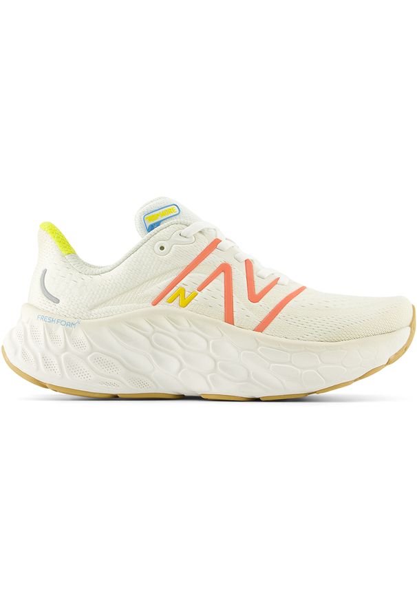 Buty damskie New Balance Fresh Foam X More v4 WMORCF4 – białe. Okazja: na co dzień. Kolor: biały. Materiał: syntetyk. Szerokość cholewki: normalna. Sport: fitness