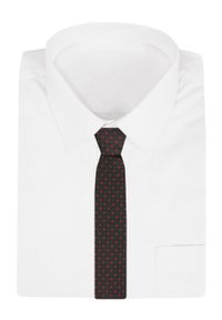 Krawat Męski - Angelo di Monti - Brąz z Drobnym Groszkiem. Kolor: brązowy, beżowy, wielokolorowy. Materiał: tkanina. Wzór: grochy. Styl: elegancki, wizytowy