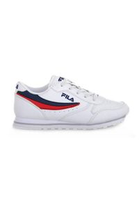 Buty do chodzenia dla dzieci Fila Orbit Low Junior. Zapięcie: sznurówki. Kolor: czerwony, wielokolorowy, niebieski. Materiał: materiał, syntetyk. Szerokość cholewki: normalna. Sport: turystyka piesza